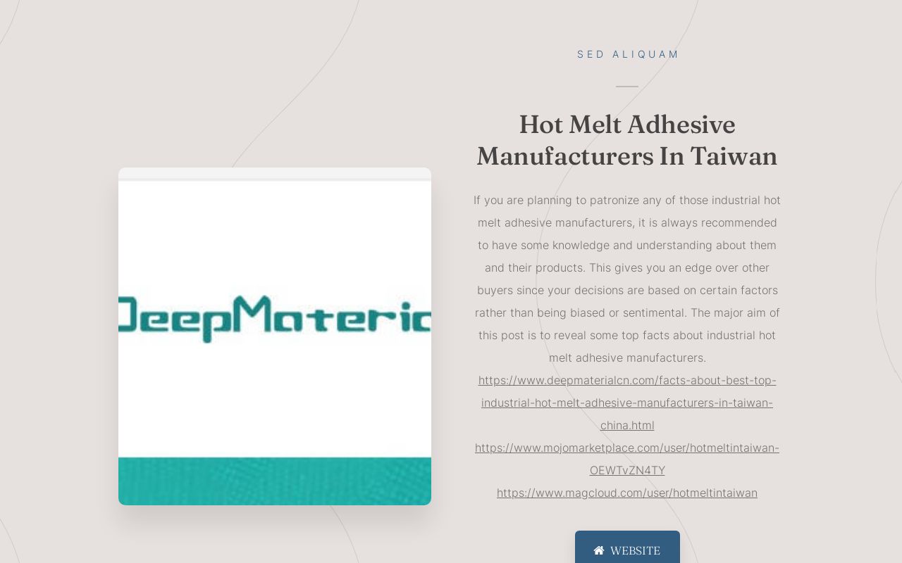 Hot Melt Adhesive Manufacturers In Taiwan